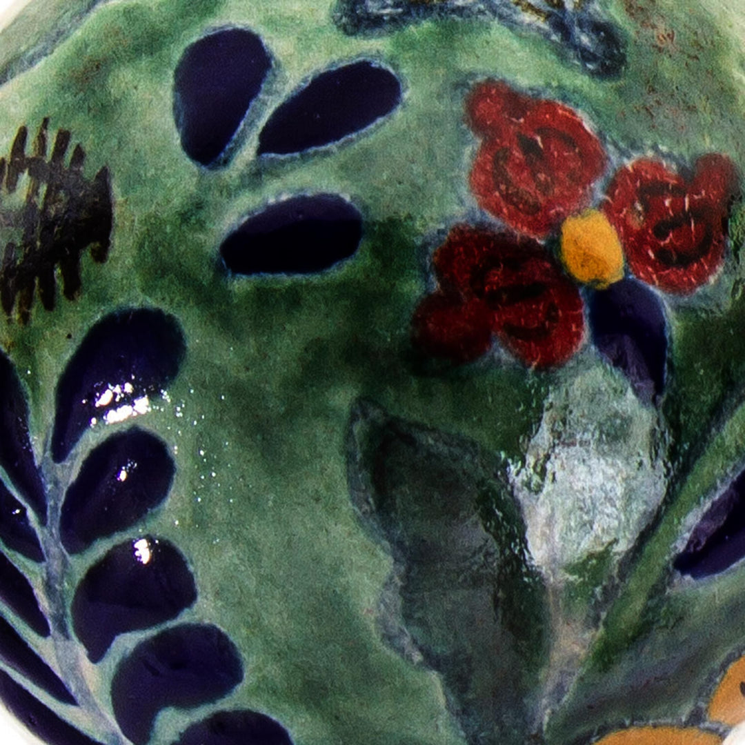 Multicolored Talavera-Style Ornaments (Pair) - Holiday Garden