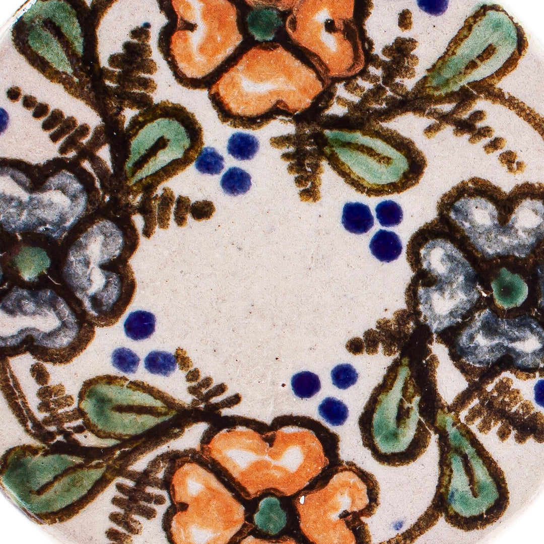 Hand Painted Floral Ceramic Ornaments (Pair) - Talavera Tidings