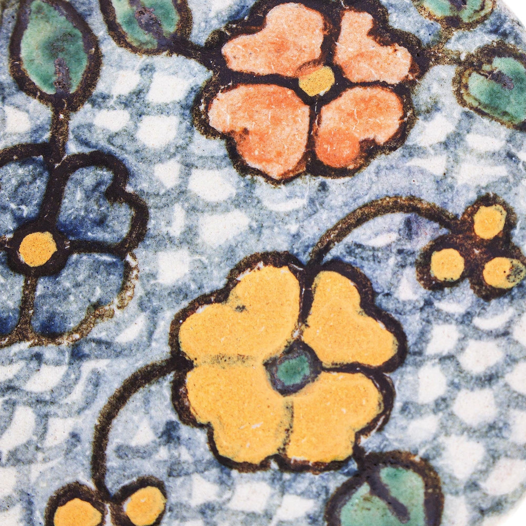 Talavera-Style Ceramic Ornaments (Pair) - Flower Cheer
