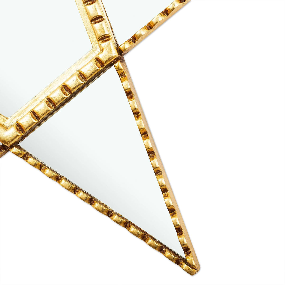 Handcrafted Star-Shaped Mirror with Bronze Leaf - Star Power