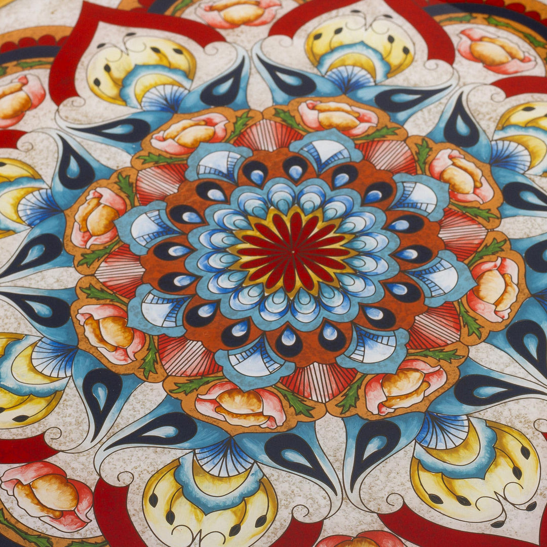 Artisan Crafted Reverse-Painted Glass Tray - Healing Colors