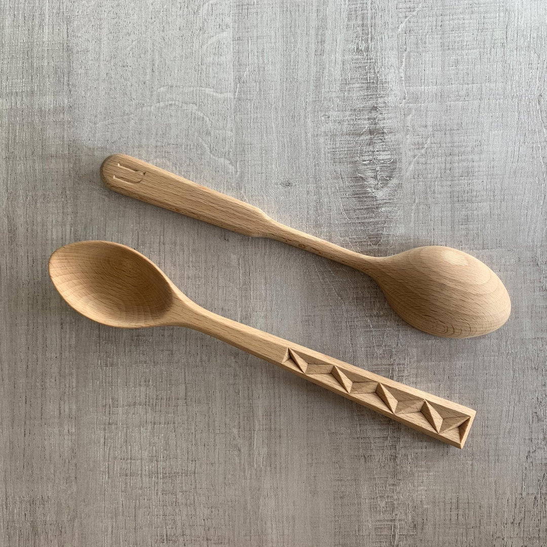 Armenian Hand Carved Beechwood Serving Spoons (Pair) - Savory Traditions