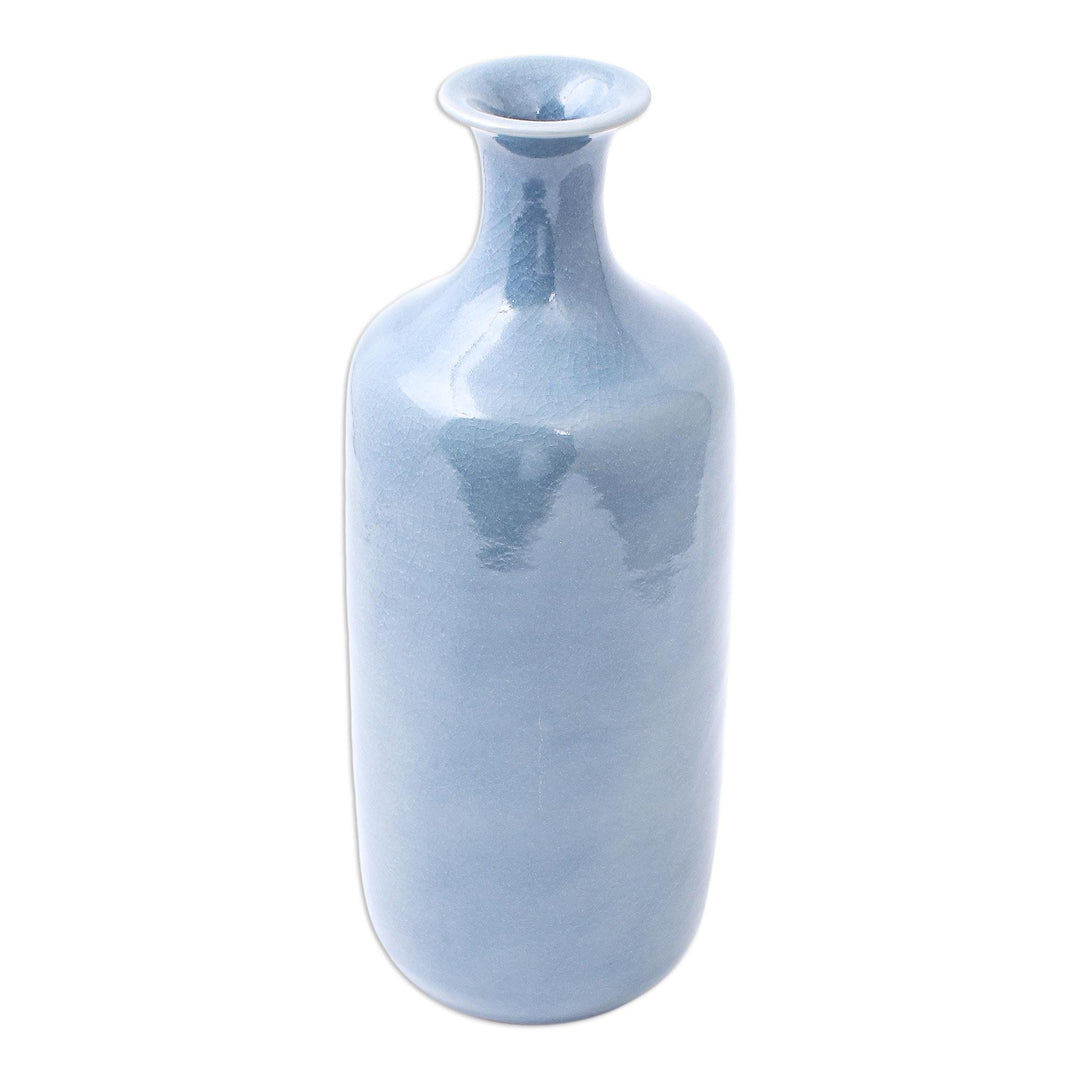 Handmade Celadon Ceramic Vase from Thailand - Truest Blue
