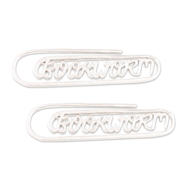 Sterling Silver Bookmarks (Pair) - Bookworm