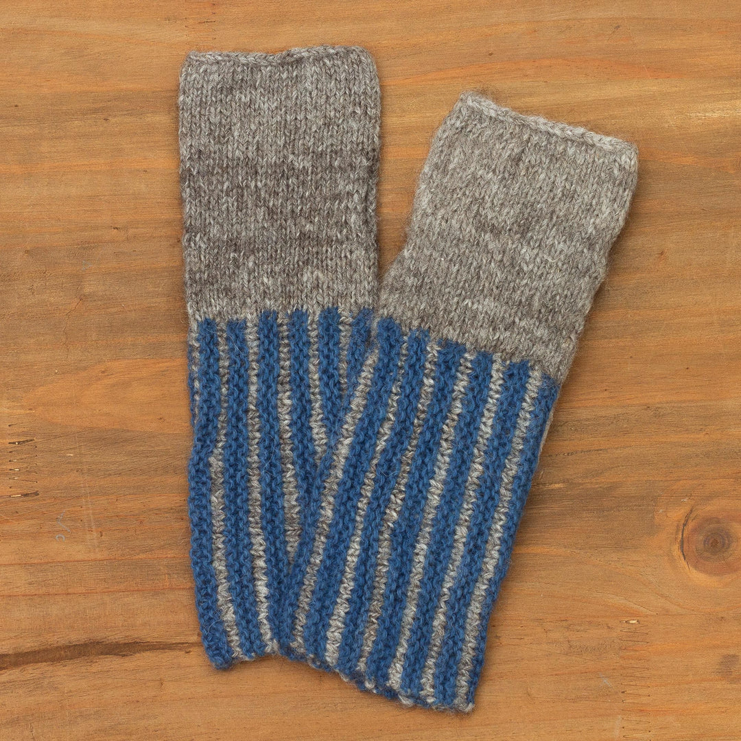 Pure 100% Alpaca Wool Fingerless Mitts - Snug Harbor