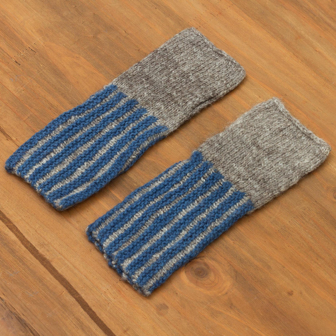 Pure 100% Alpaca Wool Fingerless Mitts - Snug Harbor