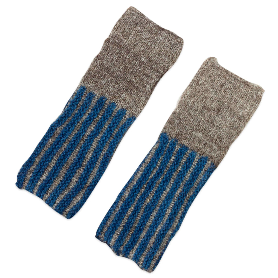 Pure 100% Alpaca Wool Fingerless Mitts - Snug Harbor