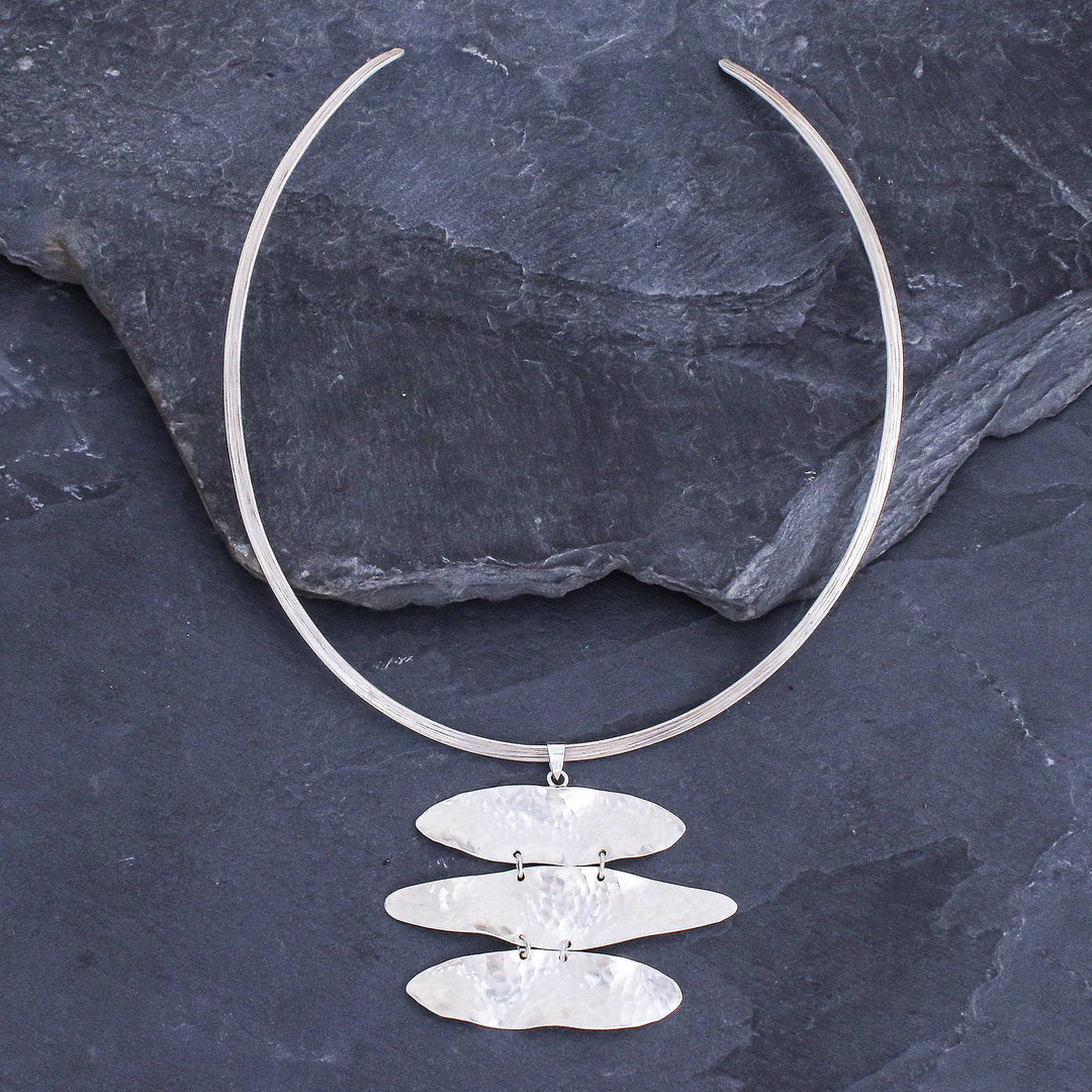 Handmade Sterling Silver Collar Necklace from Thailand - Lucky Silver