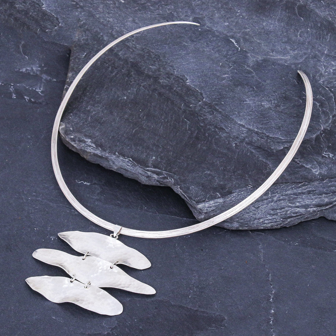Handmade Sterling Silver Collar Necklace from Thailand - Lucky Silver