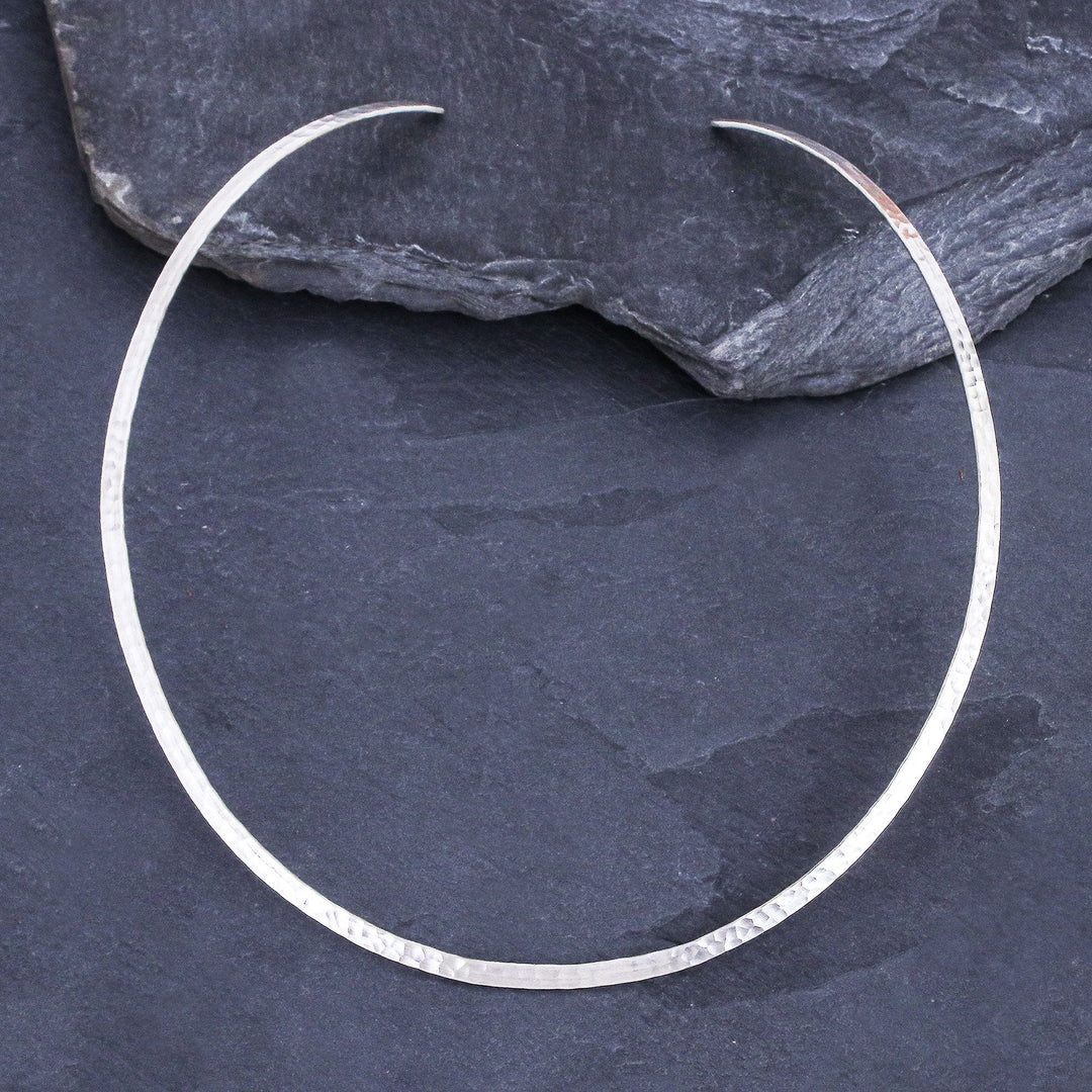 Hand Crafted Hammered Sterling Silver Collar from Thailand - Adventure Time