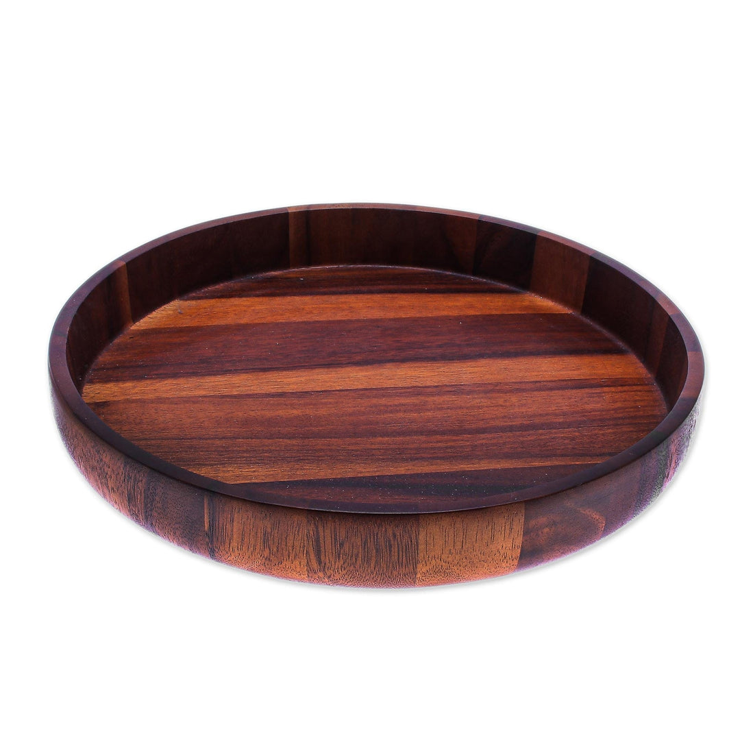 Hand Carved Raintree Wood Lazy Susan - Spin Me Around