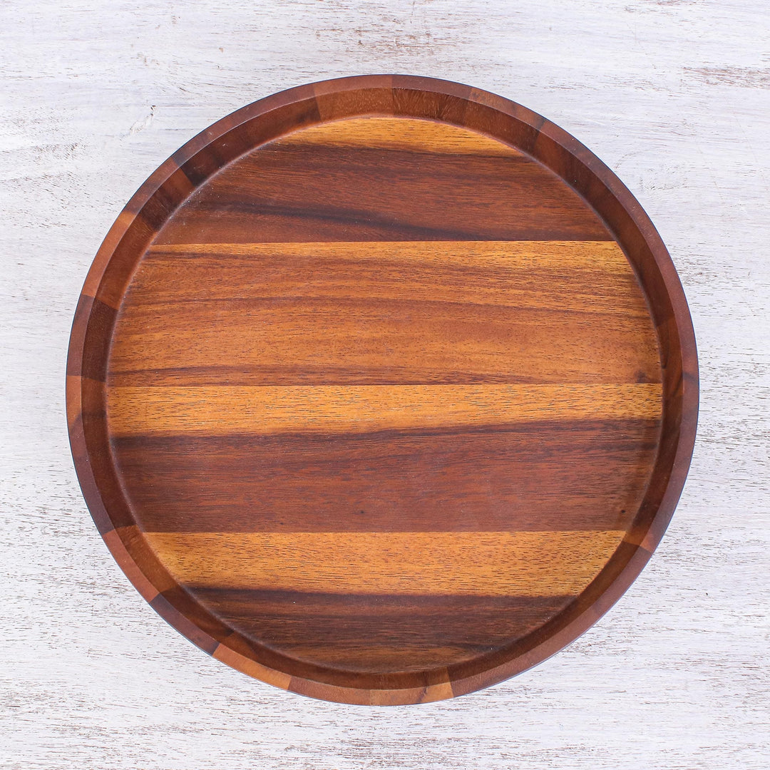 Hand Carved Raintree Wood Lazy Susan - Spin Me Around
