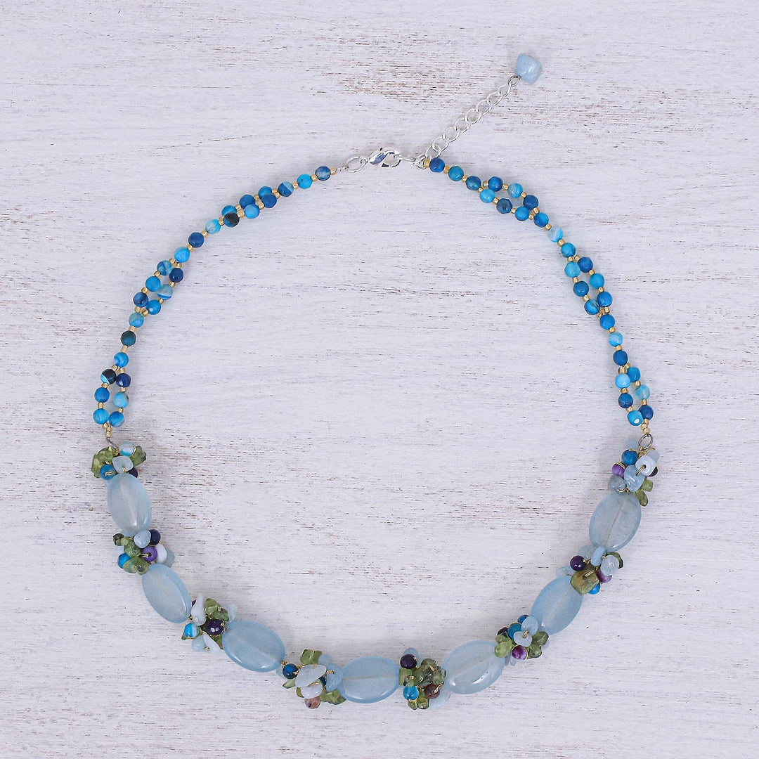 Hand Threaded Multi-Gemstone Beaded Necklace - Mermaid Treasure