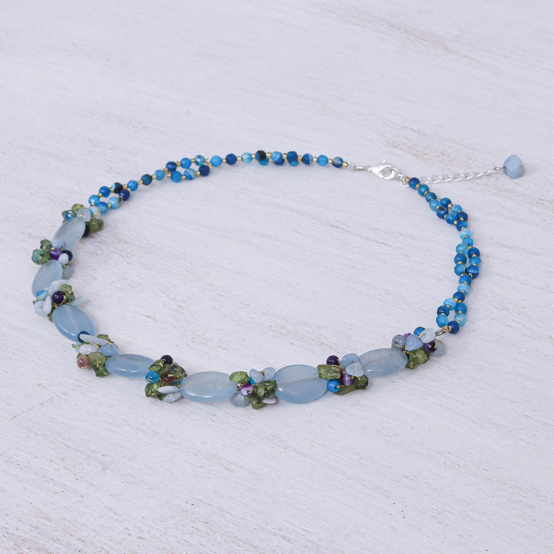 Hand Threaded Multi-Gemstone Beaded Necklace - Mermaid Treasure