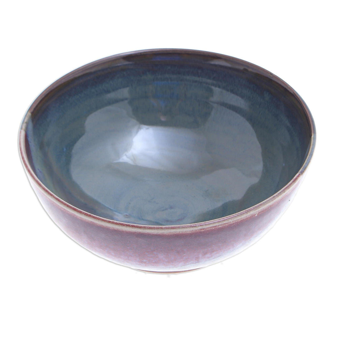 Thai Blue and Red Ceramic Cereal Bowl - Happy Harvest