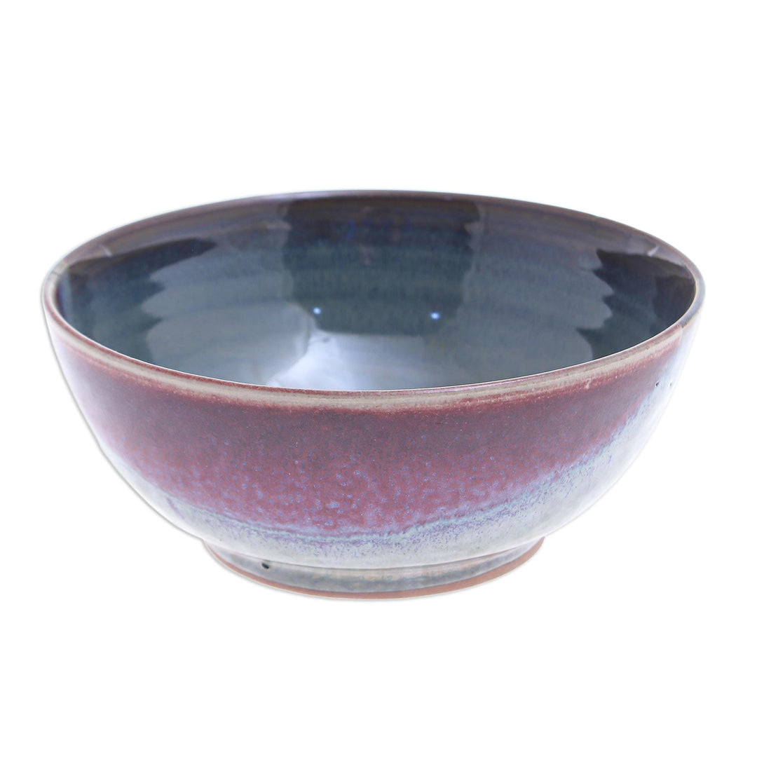 Thai Blue and Red Ceramic Cereal Bowl - Happy Harvest