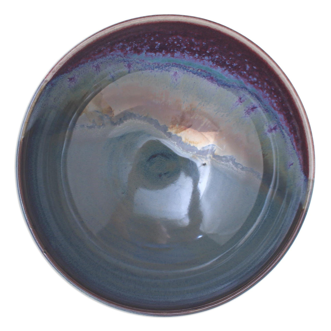 Thai Blue and Red Ceramic Cereal Bowl - Happy Harvest