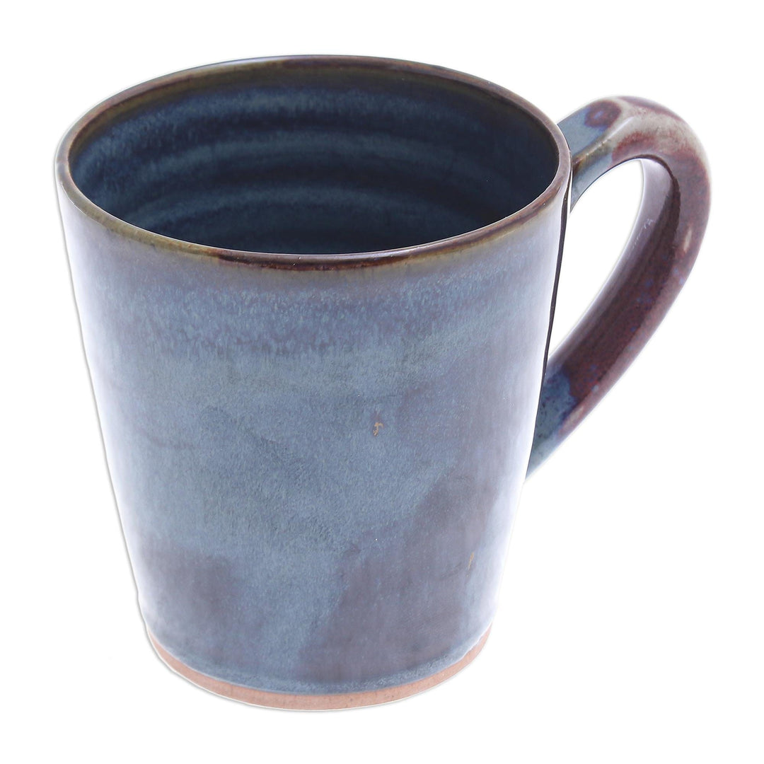 Hand Made Blue and Red Ceramic Mug - Shoreline