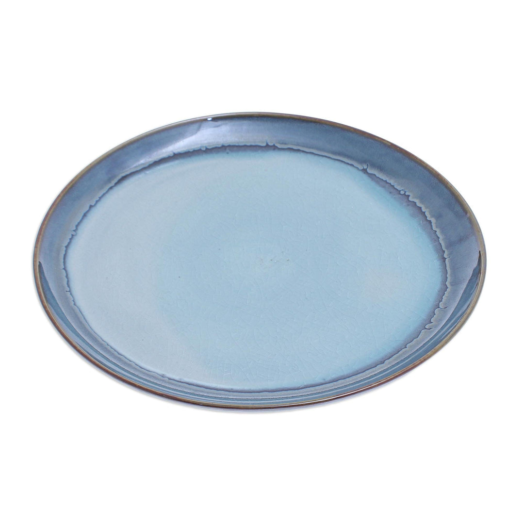 Handcrafted Blue Ceramic Dinner Plate - Blue Crush
