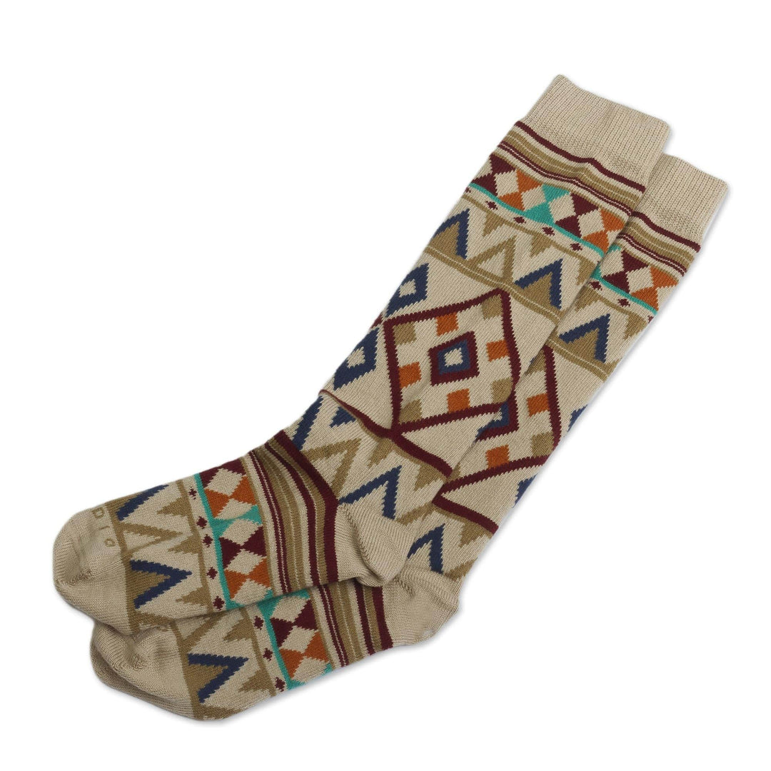 Geometric Motif Unisex Socks - Cuzco Heritage
