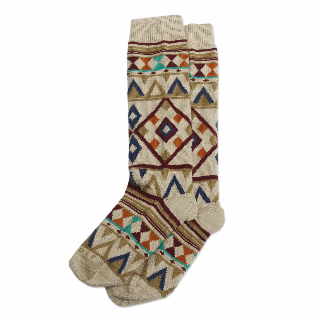 Geometric Motif Unisex Socks - Cuzco Heritage