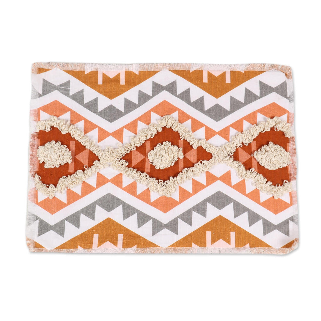 Embroidered Cotton Table Linen Set (Set for 4) - Golden Hour