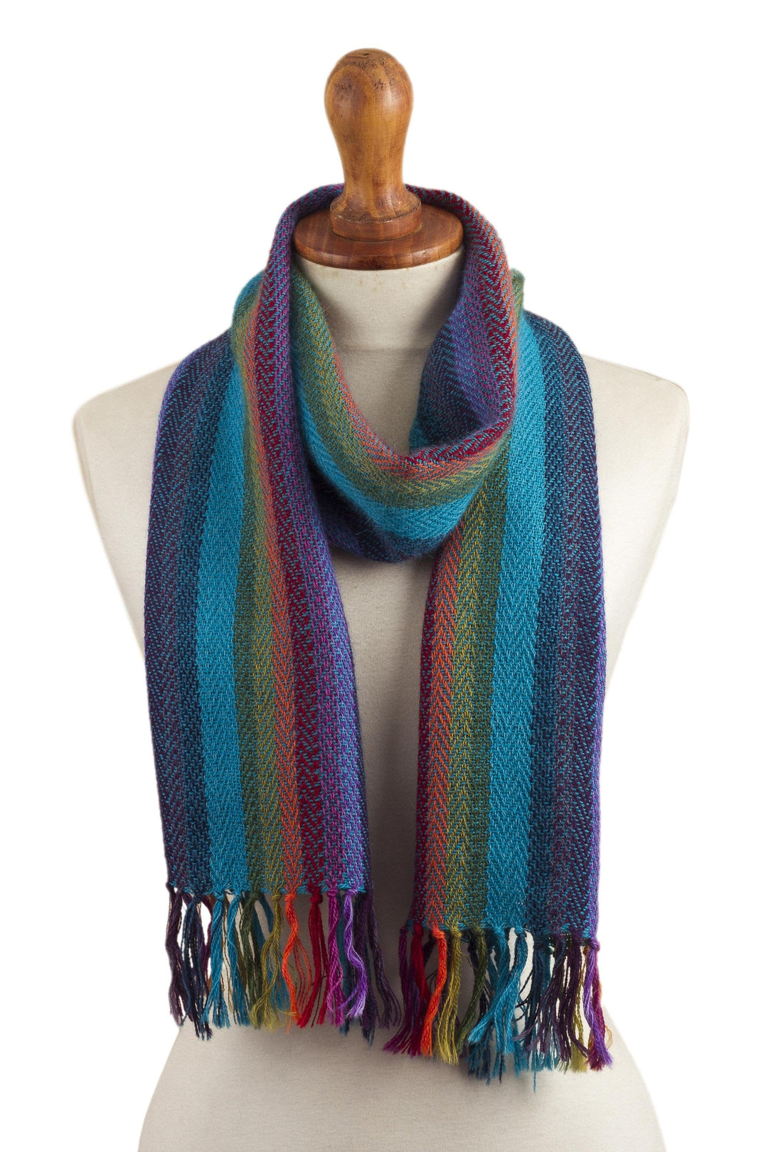 Multicolored 100% Alpaca Scarf - Vibrant Colors