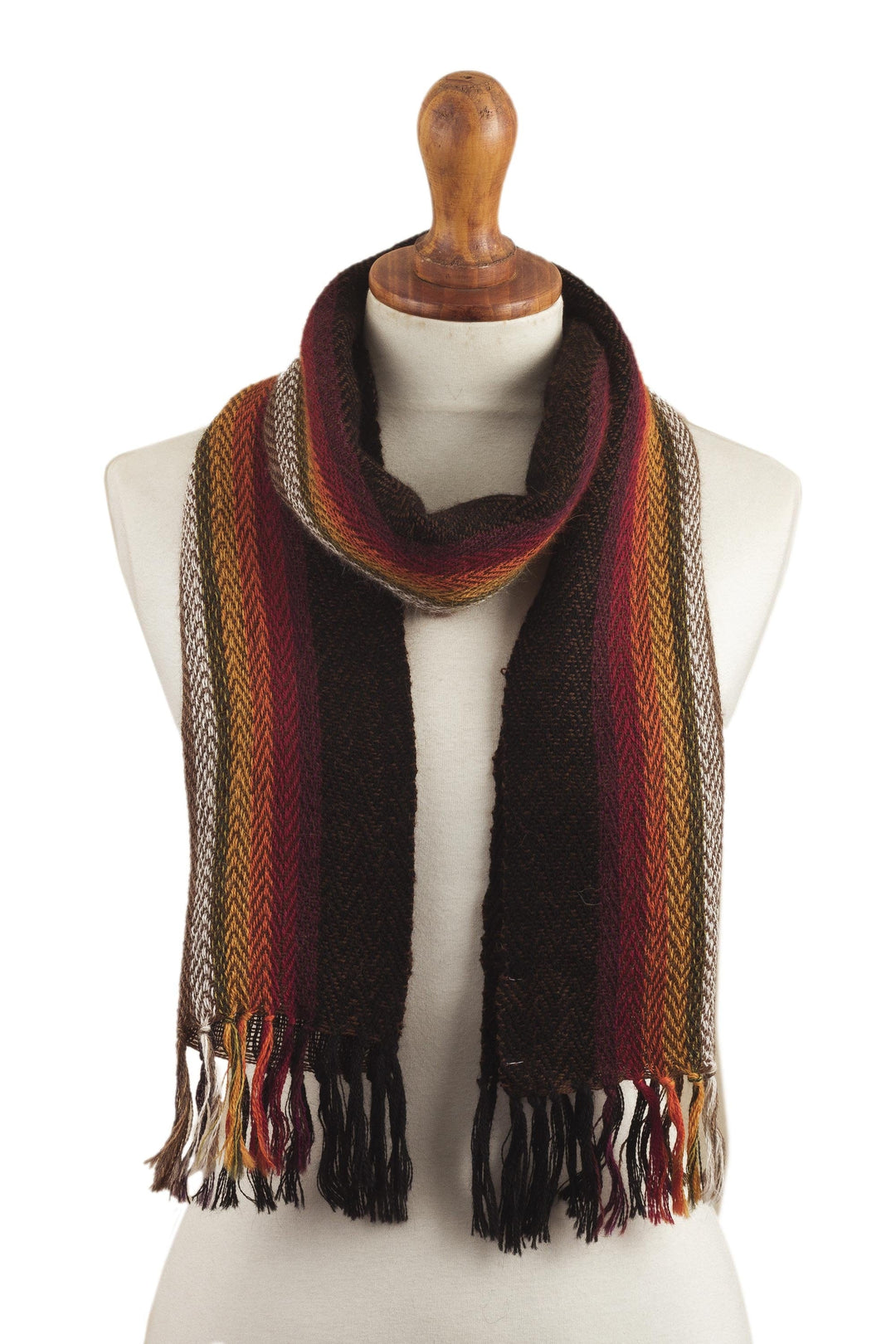 Earth-Toned 100% Alpaca Scarf - Earth Colors