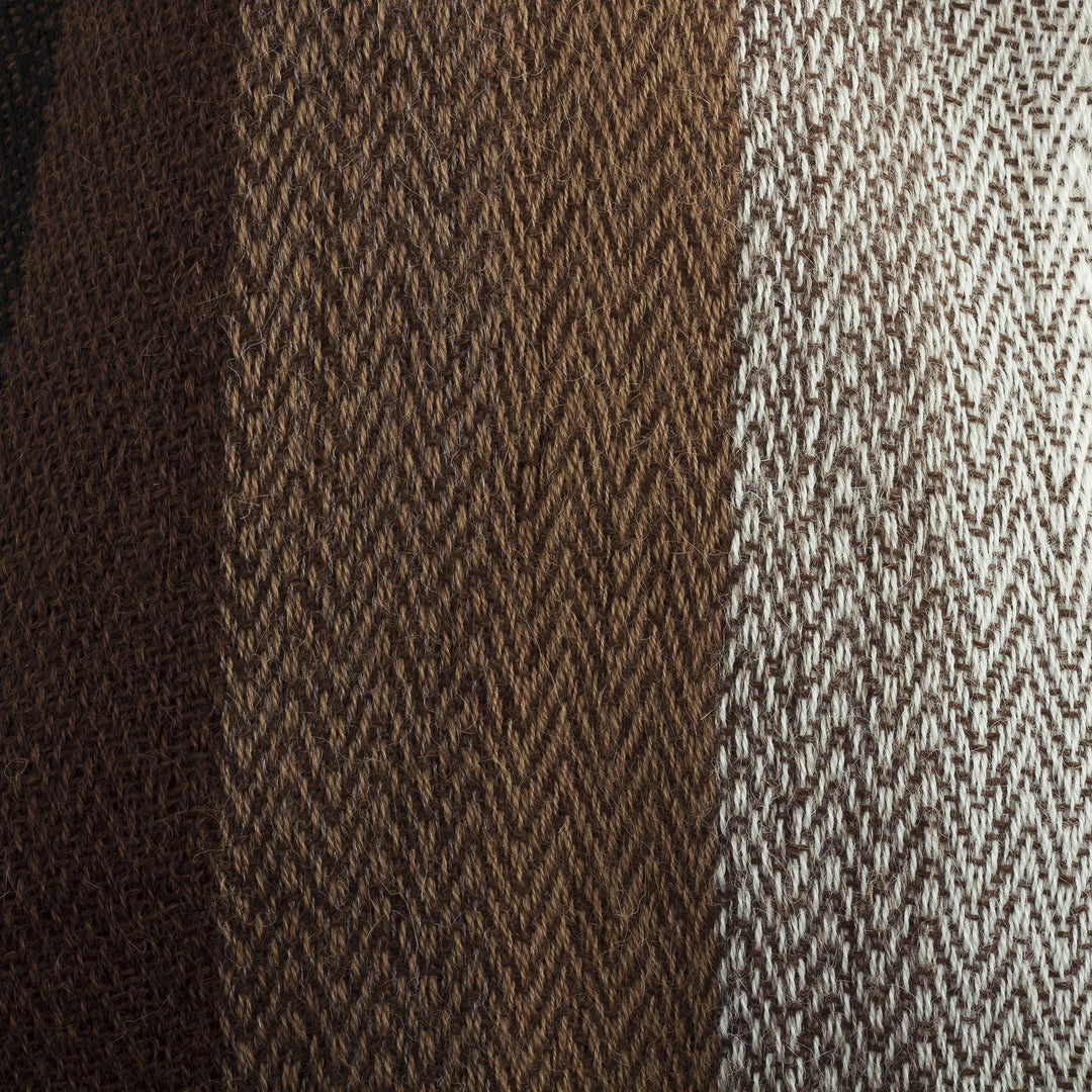 Chocolate Tones Hand-woven Alpaca Wool Scarf From Peru - Chocolate Tones
