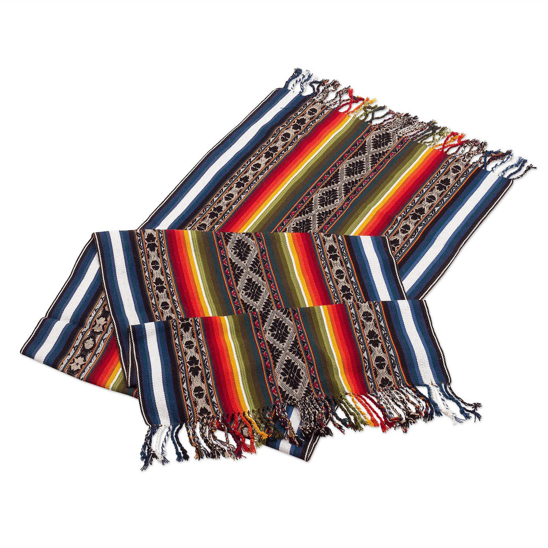 Multicolored Alpaca-Blend Table Runner - Noble Inca