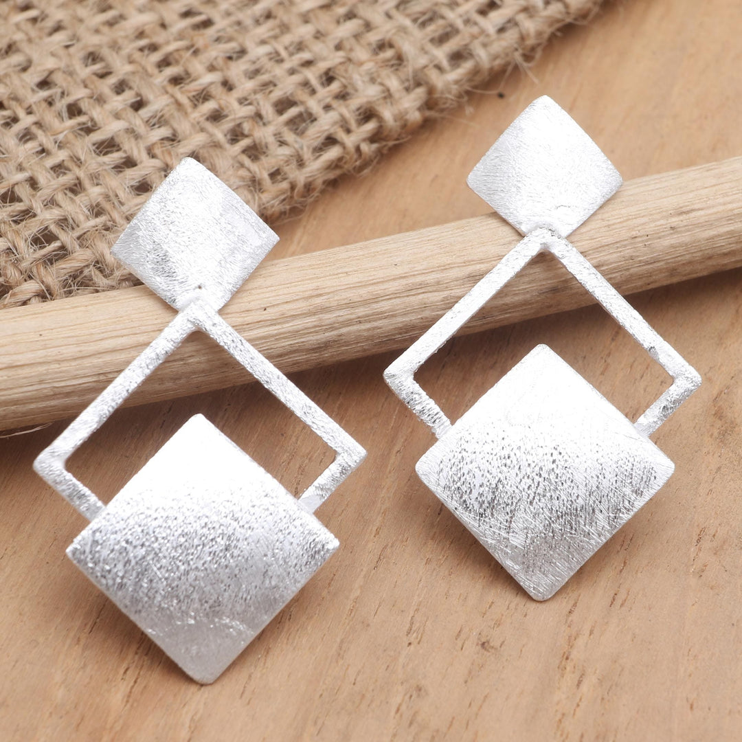 Hand Made Geometric Sterling Silver Drop Earrings - Forever and a Day