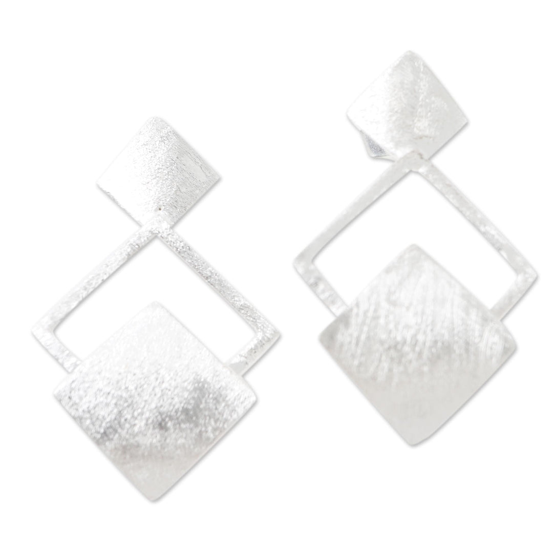 Hand Made Geometric Sterling Silver Drop Earrings - Forever and a Day