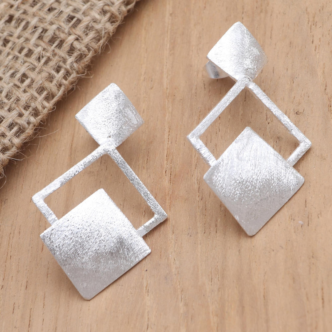 Hand Made Geometric Sterling Silver Drop Earrings - Forever and a Day