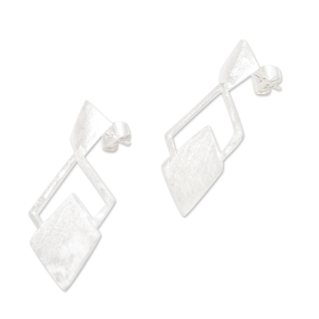 Hand Made Geometric Sterling Silver Drop Earrings - Forever and a Day