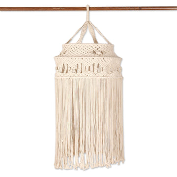 Hand Knotted Macrame Cotton Chandelier - Boho Delight