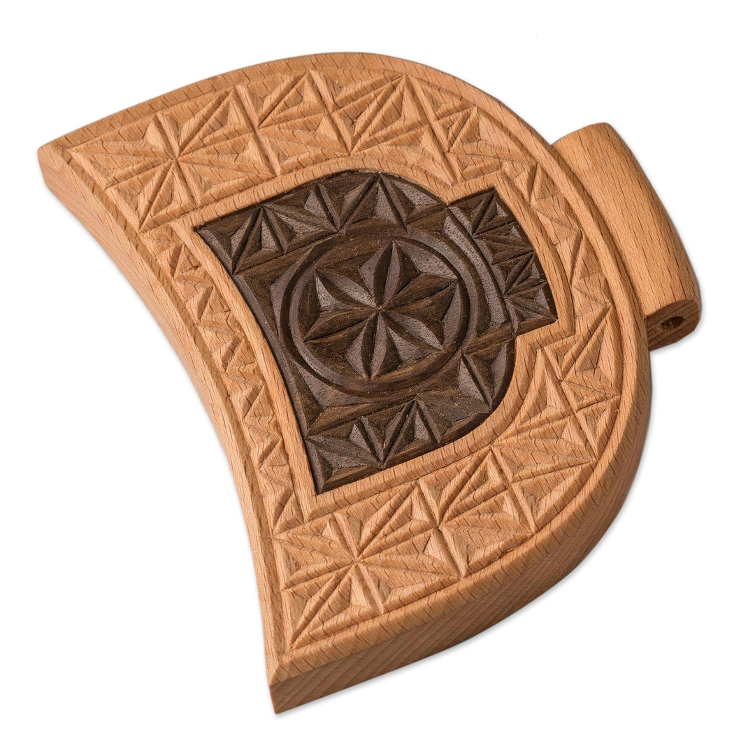 Hand Carved Armenian Wood Amulet and Home Accent - Domed Daghdaghan