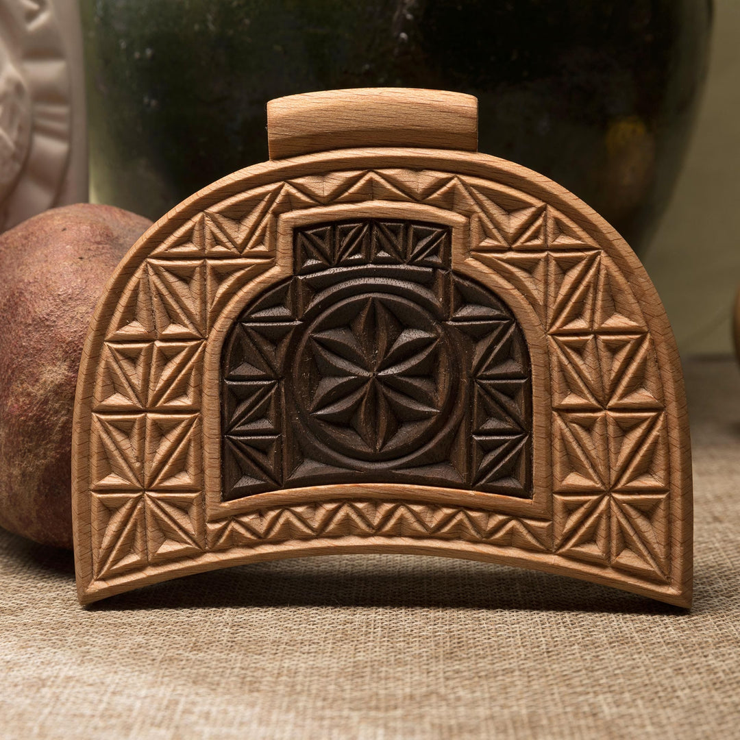 Hand Carved Armenian Wood Amulet and Home Accent - Domed Daghdaghan