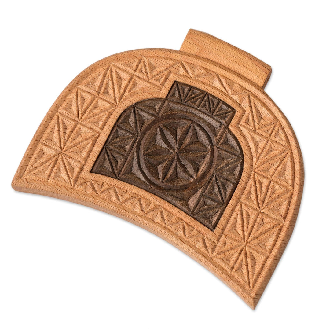 Hand Carved Armenian Wood Amulet and Home Accent - Domed Daghdaghan