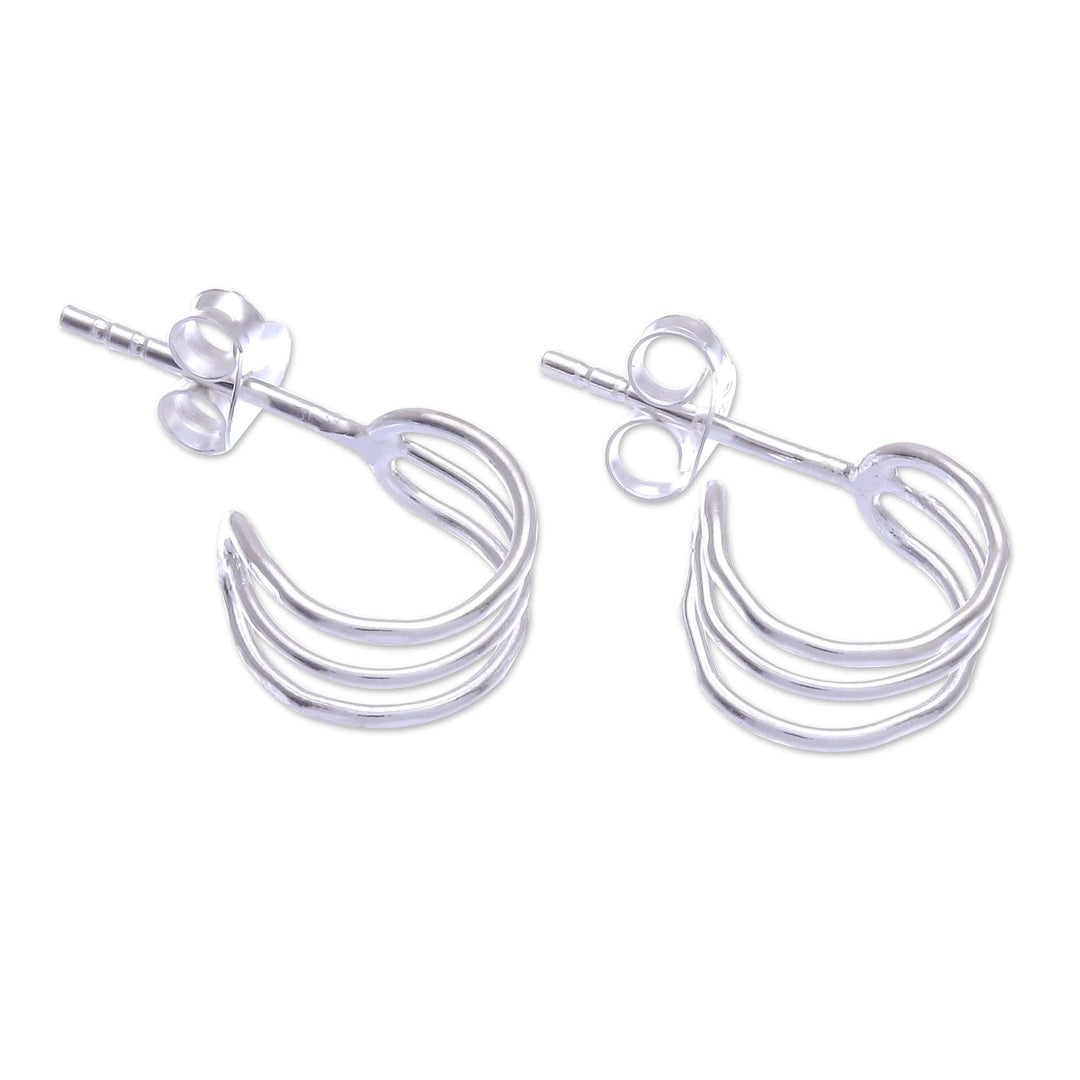 Handmade Sterling Silver Stud Earrings (Set of 3) - Every Day Trio