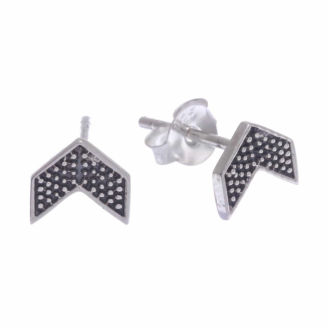 Artisan Made Sterling Silver Stud Earrings (Set of 3) - Weekday Trio
