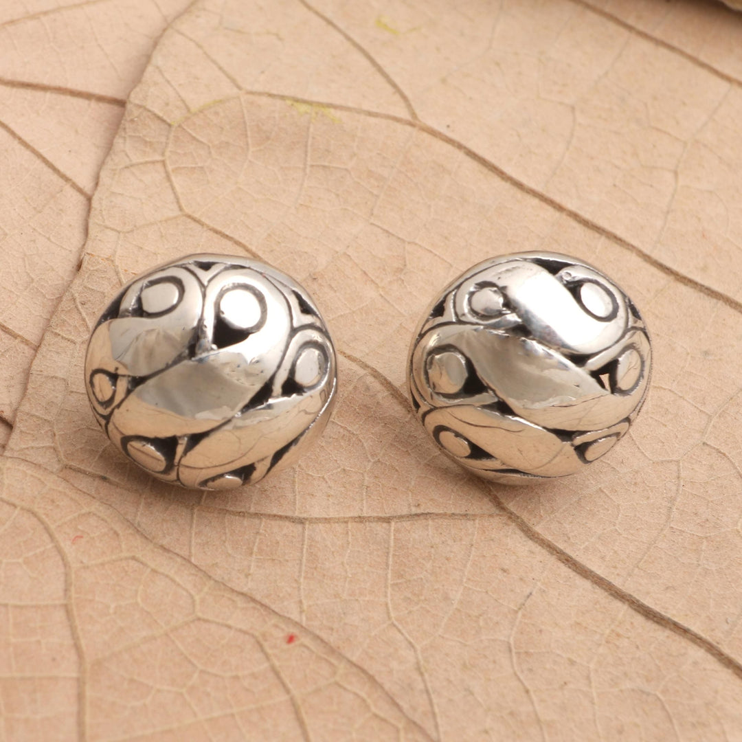 Hand Crafted Sterling Silver Button Earrings - Simply Woman