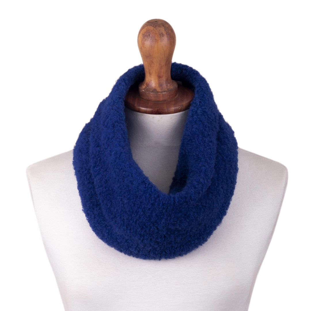 Baby Alpaca Neck Warmer in Royal Blue from Peru - Love Blue