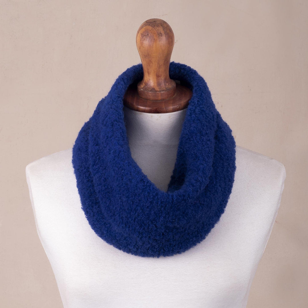 Baby Alpaca Neck Warmer in Royal Blue from Peru - Love Blue