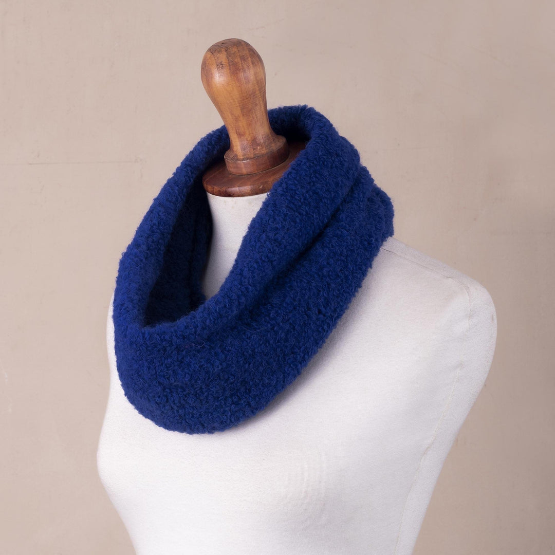 Baby Alpaca Neck Warmer in Royal Blue from Peru - Love Blue