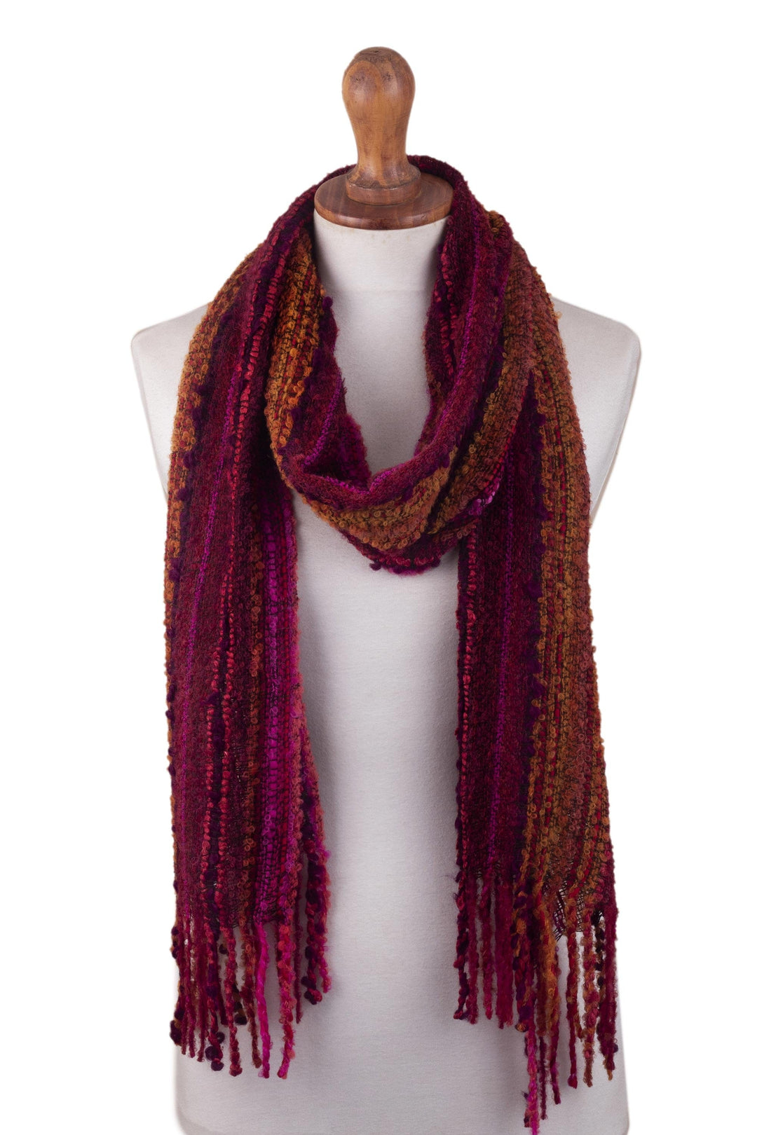 Vibrant Colored Andean Baby Alpaca Blend Scarf from Peru - Andean Mountain