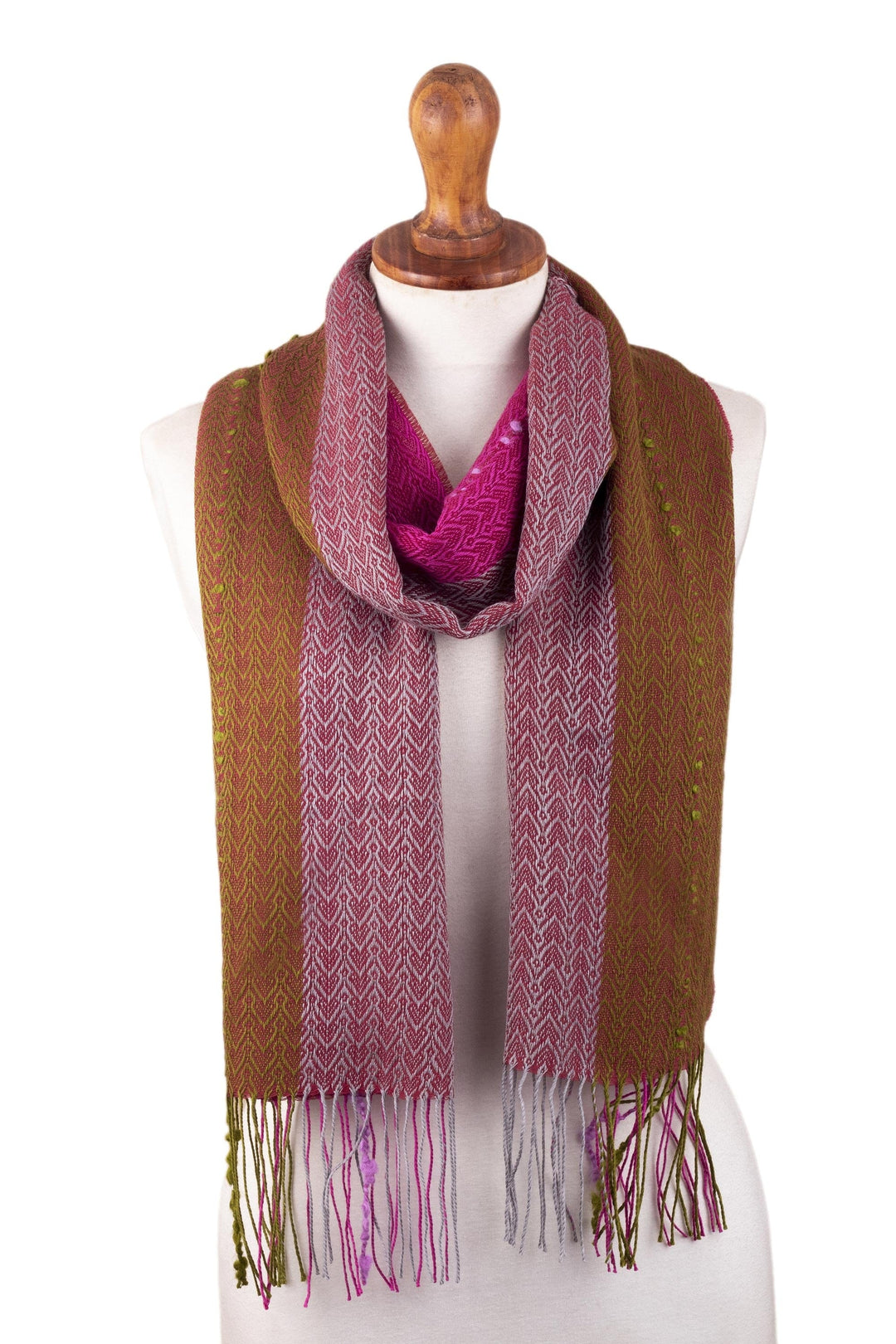 Andean Baby Alpaca Blend Scarf from Peru - Fuchsia Surprise