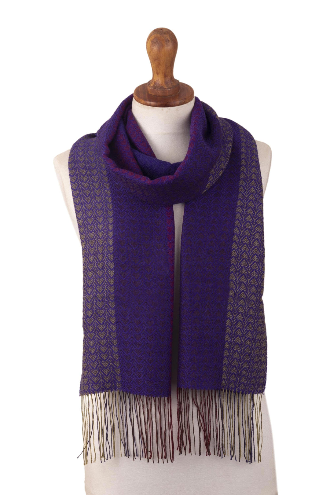 Multicolored Baby Alpaca Blend Scarf - Artistic Contrast