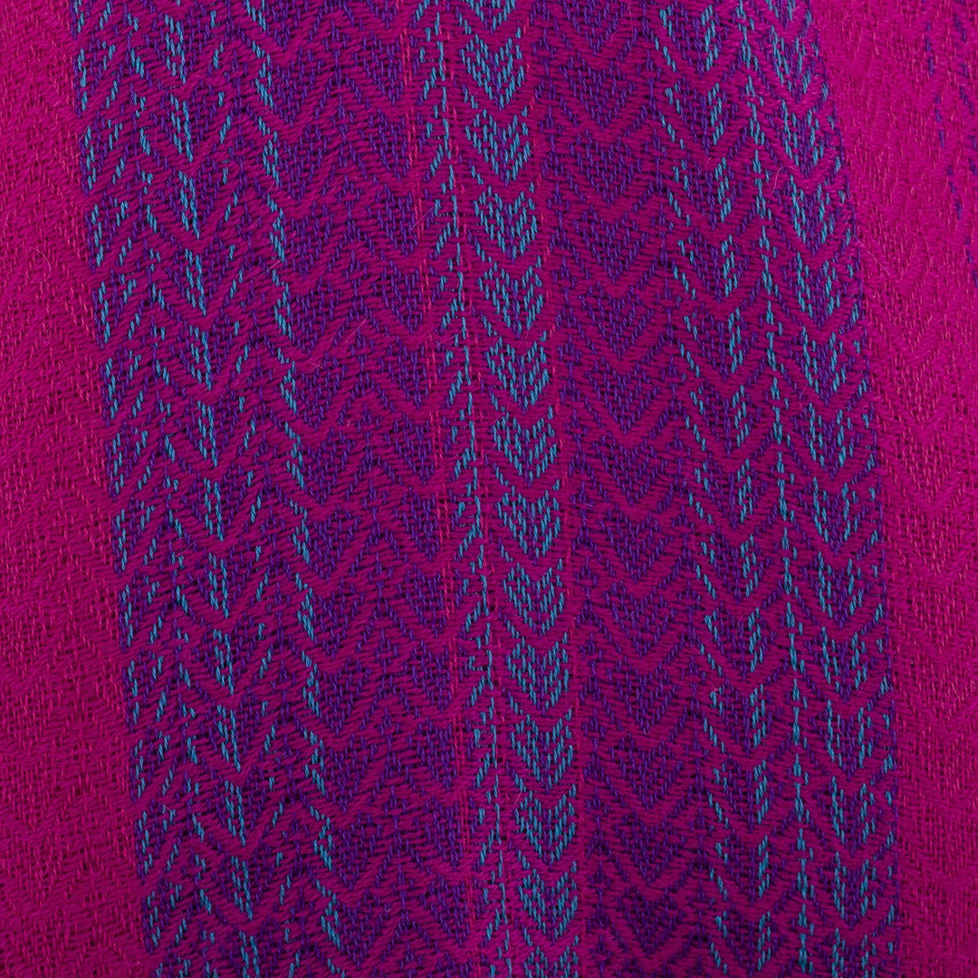 Handwoven Baby Alpaca and Pima Cotton Blend Scarf from Peru - Multicolor Valley