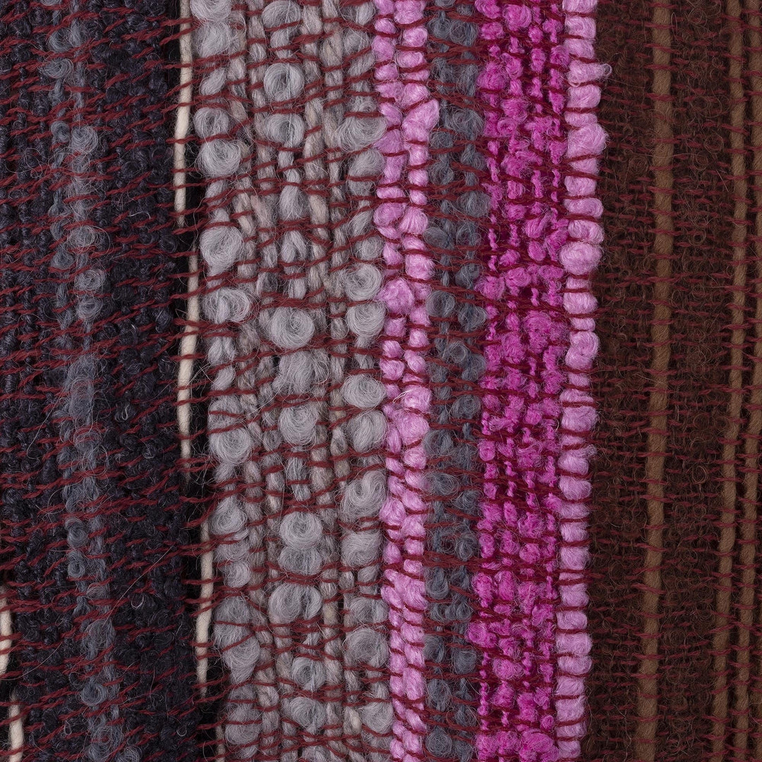 Striped Textured baby Alpaca Blend Scarf - Twilight Stripe
