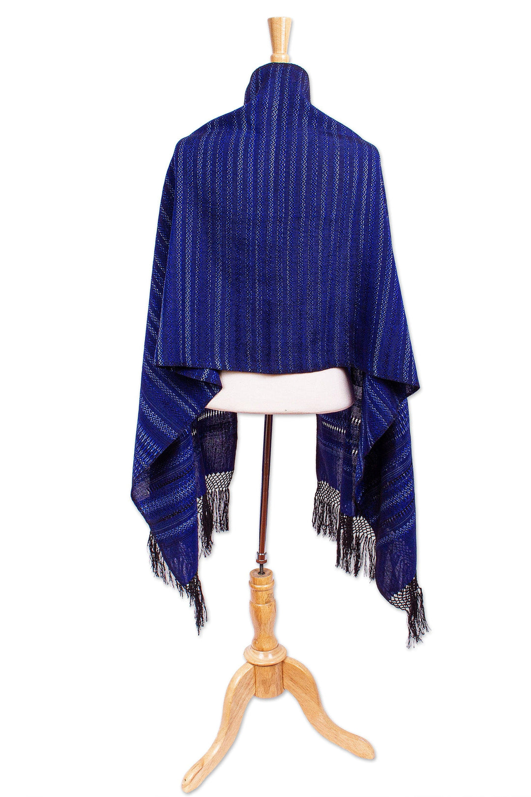 Blue Cotton Blend Shawl - Midnight Sky